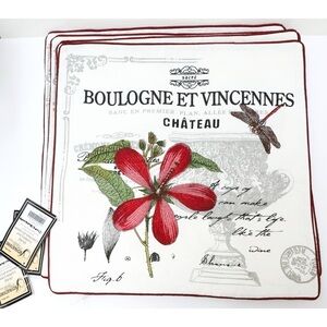 Embroidered Cushion Cover beige provance lily flower pillowcase France cottage